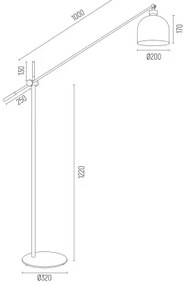 Lampadar / Lampa de podea reglabila design modern DETROIT negru