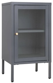 Vitrină Dalby, 1 ușă, oțel, gri 38x35x70 cm