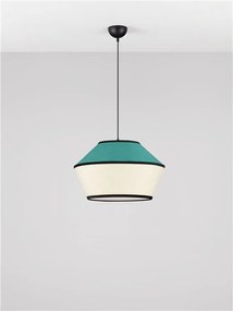 Lustra cu abajur stratifiat catifea Teal cu hartie naturala VELISS