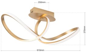 Lustră LED dimabilă aplicată Orion DL 7-694 CIRCUS LED/30W/230V auriu