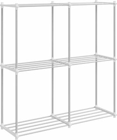 vidaXL Raft tubular cu depozitare Alb 86 x 27 x 90 cm Aluminiu