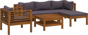 vidaXL Set mobilier grădină cu perne, 6 piese, lemn masiv acacia