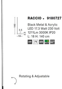 Lampadar, lampa de podea LED design modern RACCIO negru