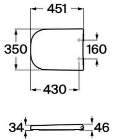 Roca A80147200B - Capac WC SoftClose GAP Supralit, alb