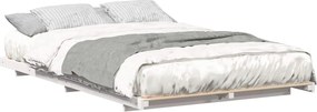 vidaXL Cadru de pat de podea Alb 120 x190 cm Lemn masiv de pin