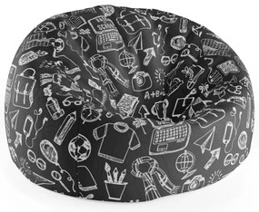 Sac de șezut Cocoon școală alb-negru, negru