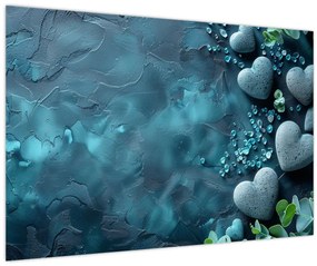 Tablou - Pietre în formă de inimă (90x60 cm)