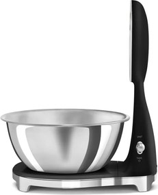 Cantar de bucatarie Smeg KSF01BLWW, Afisaj analogic si digital, Pana la 5 kg/5 l, Functie TARE, Afisaj LED, Baterie reincarcabila, Negru