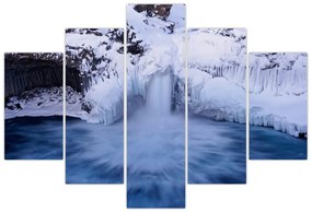 Tablou cu cascadele iarna (150x105 cm)