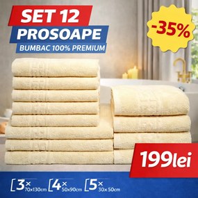 Set 12 Prosoape Premium Bumbac 100% – Moi &amp; Absorbante 🔥