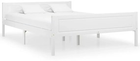 322106 vidaXL Cadru de pat, alb, 140x200 cm, lemn de pin masiv