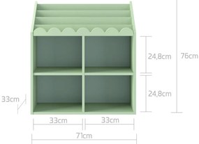 Biblioteca pentru copii Book Nook verde salvie H76 cm