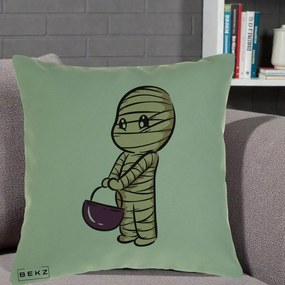 Perna Decorativa Halloween Mummy Kawaii cu Cos, 40x40 cm, Verde, Husa Detasabila, Perna Inclusa, BEKZ®