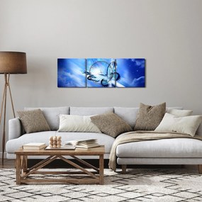 Tablou - Fluture, simbolul speranței (cu ceas) (90x30 cm)