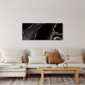 Tablou - Marmură negru - auriu (120x50 cm)