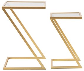 Măsuțe auxiliare cu blat din sticlă 2 buc. 40x40 cm Zet – Mauro Ferretti