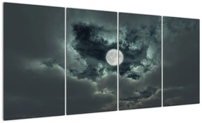 Tablou - lună ?i nori (160x80cm)