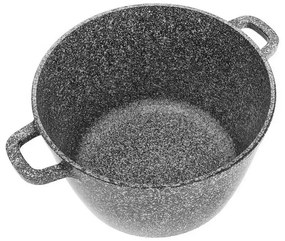 Oală cu capac 24 cm, 6.2L – Klausberg KB 7525, gri, strat antiaderent cu marmură, curățare ușoară și design modern