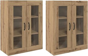 vidaXL Mobilier cu Montaj pe Perete 2 pcs stejar artizanal