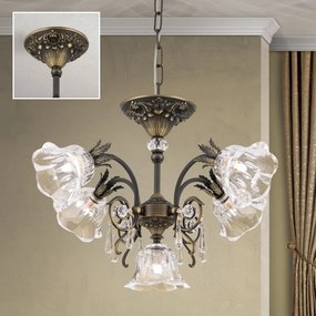 Candelabru cristal design lux LA BOHEME D-60cm 5L old patina