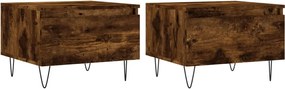 vidaXL Mese de cafea 2 buc. stejar fumuriu 50x46x35 cm lemn compozit