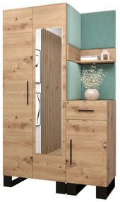 Set mobilier pentru hol Amanda 16 (Stejar artisan + verde). 1085994