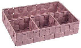 Cutie roz tricotata-4 locuri depozitare-33x24x7 cm