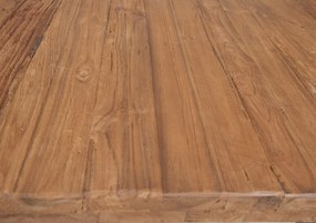 Masa dreptunghiulara din lemn de tec cu cadru metalic maro 240x100 cm
