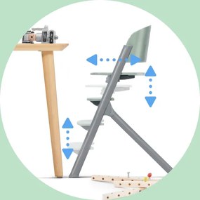 Scaun de masă pentru copii KINDERKRAFT SELECT LIVY Premium Aster pink + șezlong CALMEE