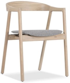 Scaun din lemn masiv de stejar Gazzda Muna, gri