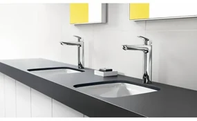 Baterie lavoar cu ventil pop-up, Hansgrohe Logis 190, montare pe blat, crom, 71090000