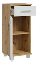 Dulap de baie VENOM, alb/stejar artisan