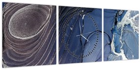 Tablou - Cerneală marmorată (cu ceas) (90x30 cm)