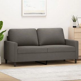 348746 vidaXL Canapea cu 2 locuri, gri închis, 140 cm, catifea