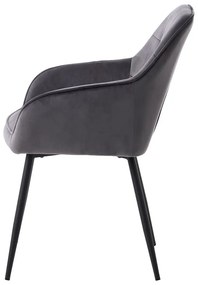 Set de scaune de sufragerie gri cu cotiere 2 buc. tapițat Nolan Square – Unique Furniture