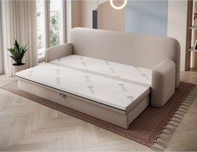 Canapea bej extensibilă/cu spațiu de depozitare cu tapițerie din catifea 236 cm Elioss – ELTAP