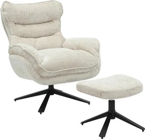 Fotoliu pivotant CLOUD tesatura structurata bej sampanie