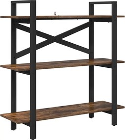 vidaXL Raft pentru cărți Stejar fumuriu 100 x 33,5 x 102 cm