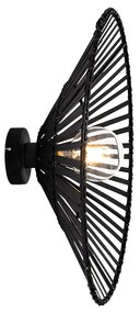 Aplică de perete orientală din bambus negru - Pua