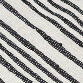 Covor Chindi tesut manual, antracit si alb, 120x170 cm, bumbac Antracit, 120 x 170 cm