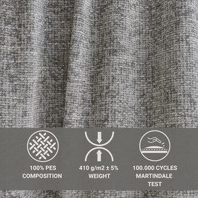 Colțar gri extensibil/cu spațiu de depozitare cu tapițerie din chenille (cu colț pe partea dreaptă/în formă de ”L”) Tonga – Maison de Rêve