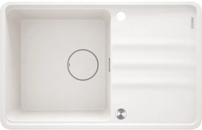 Chiuveta bucatarie compozit Deante Momi, 78x50 cm, cu picurator, alb mat 780x500 mm, Alb mat