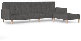 Canapea extensibila cu taburet, cu 2 locuri, gri inchis, textil Morke gra, Cu suport de picioare