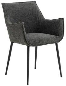 Scaun de sufragerie gri închis tapițat Bonita – Actona