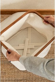 Cutie de depozitare crem din material textil cu capac 40,5x33x30 cm Bamboo/Linen – Bigso