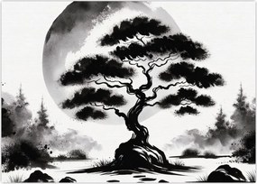 Tablou – Bonsai alb-negru (70x50 cm)