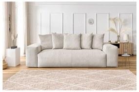 Canapea crem cu tapițerie din catifea reiată 280 cm Voltaire – Bobochic Paris