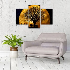 Tablou cu luna și siluete (90x60 cm)