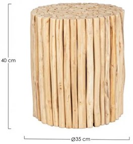 Masuta de cafea finisaj natural din lemn de Teak, ∅ 35 cm, Guadalupe Bizzotto