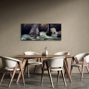 Tablou - Vapor în furtună (120x50 cm)
